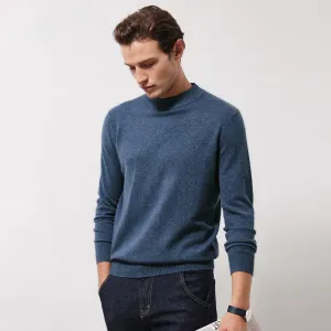 100% Cashmere Mens Mock Neck Knit Sweater