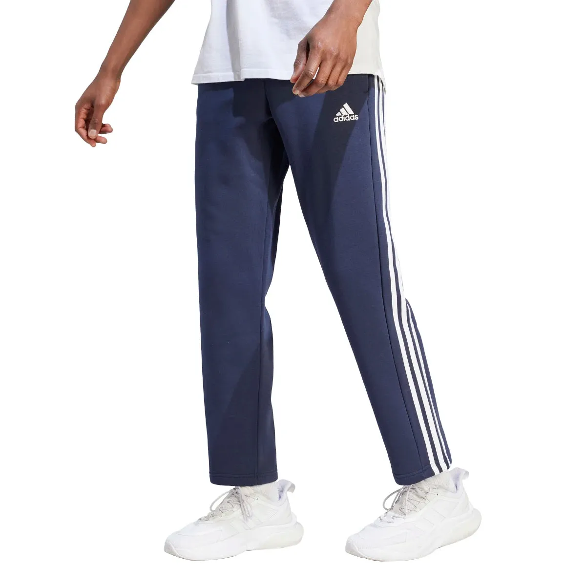 adidas Men's Essentials 3-Stripes Open Hem Fleece Joggers (Tall)