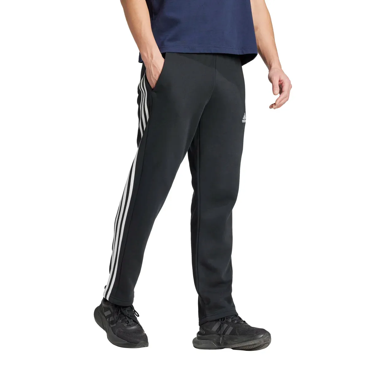 adidas Men's Essentials 3-Stripes Open Hem Fleece Joggers (Tall)