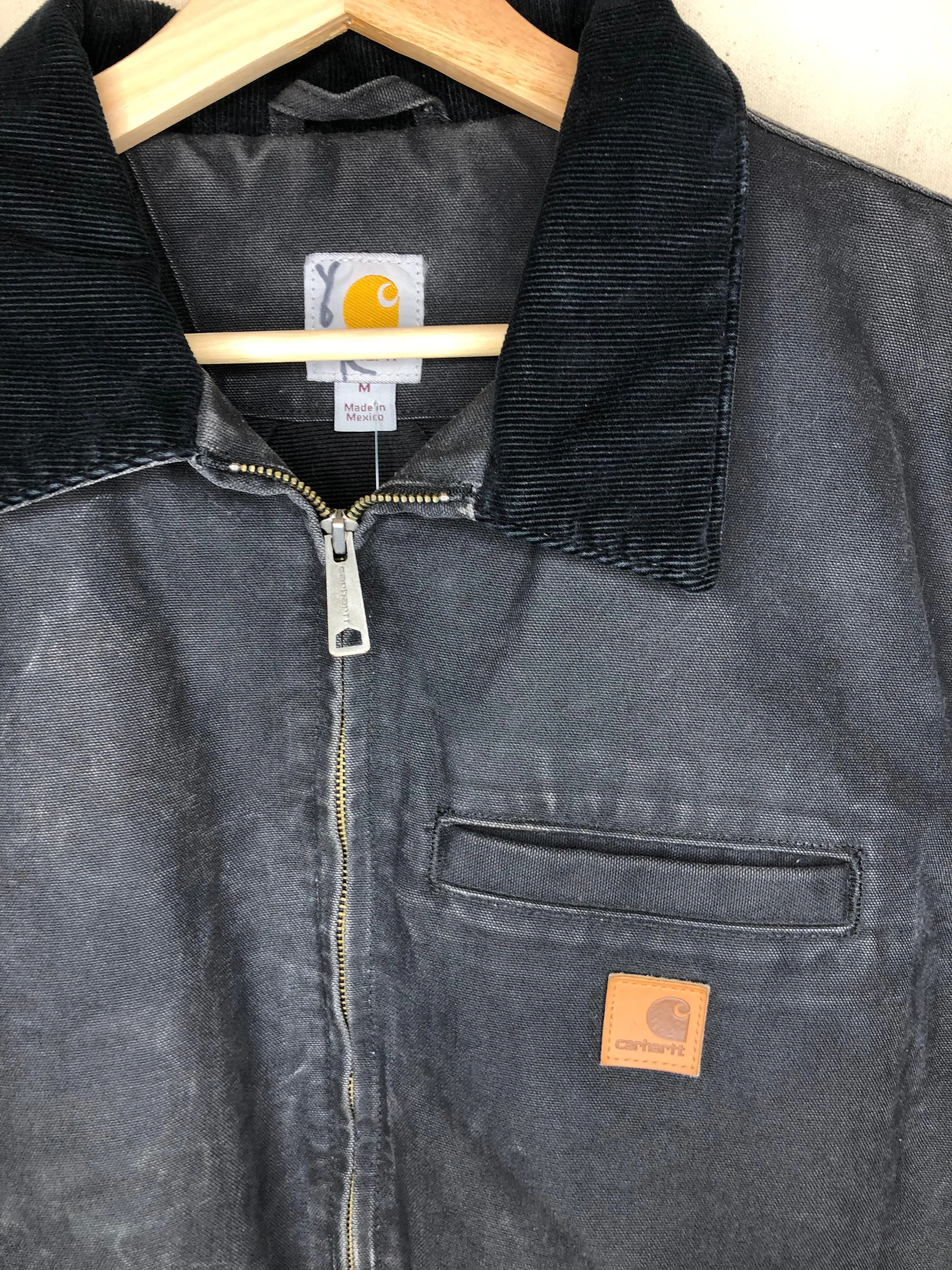 Black Carhartt Detroit Canvas Jacket: Medium