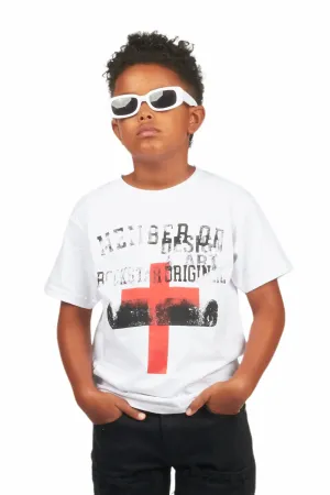 Boys Alaric White/Red Graphic T-Shirt