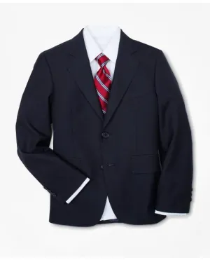 Brooks Brothers Boys Prep Two-Button Wool Suit Jacket Navy