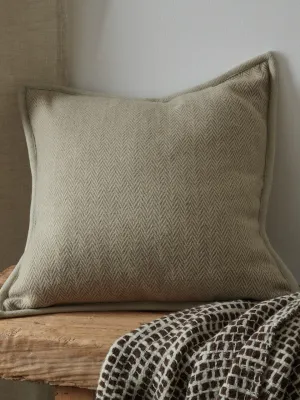 Cream Herringbone Wool Cushion Cover 50 x 50 cm