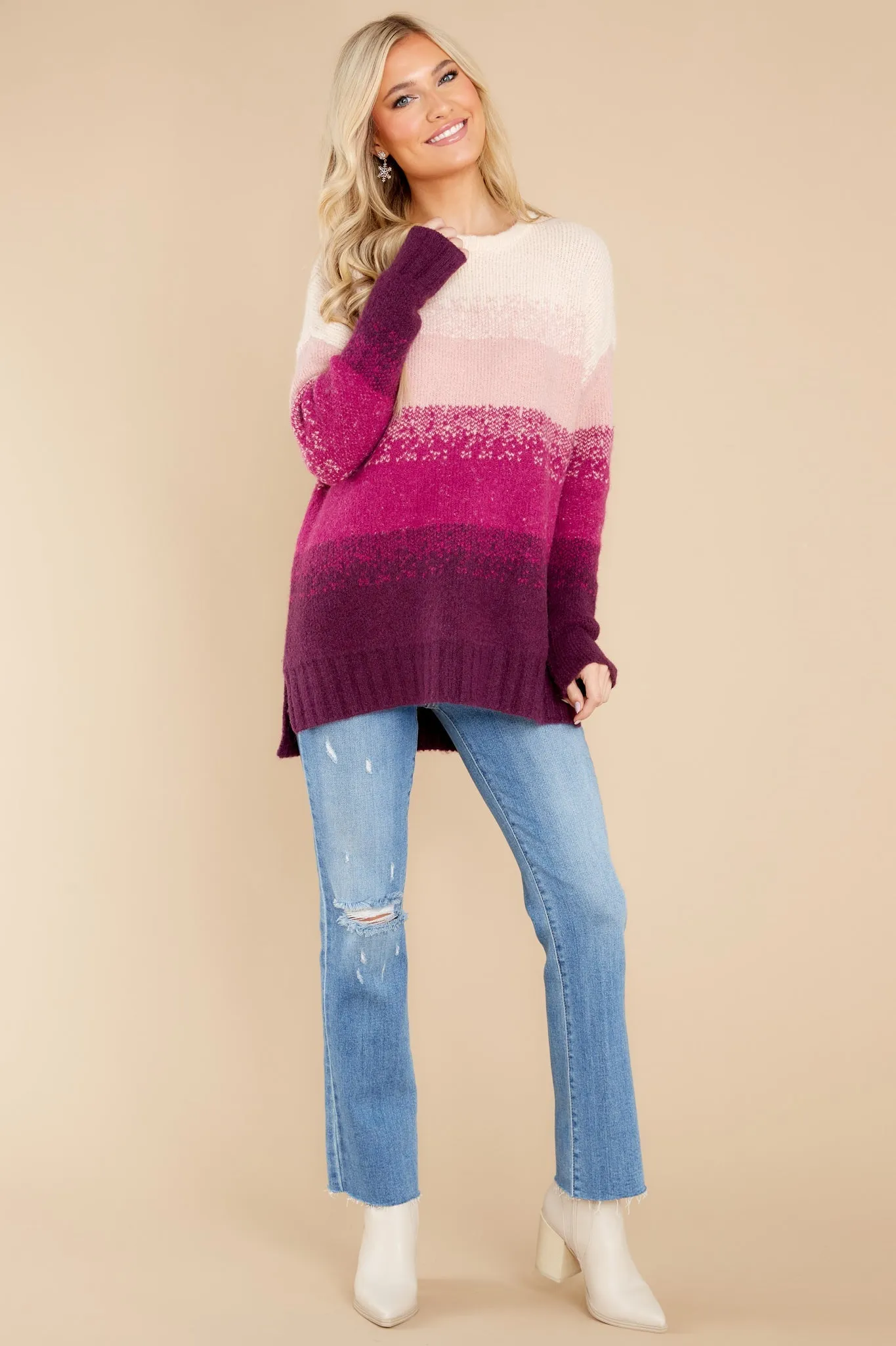 Endless Horizons Plum Multi Sweater