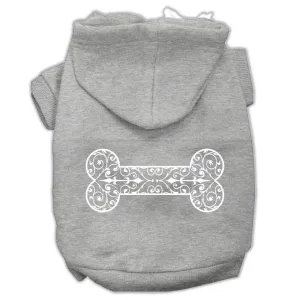 Henna Bone Screen Print Pet Hoodies Grey Size XXL (18)