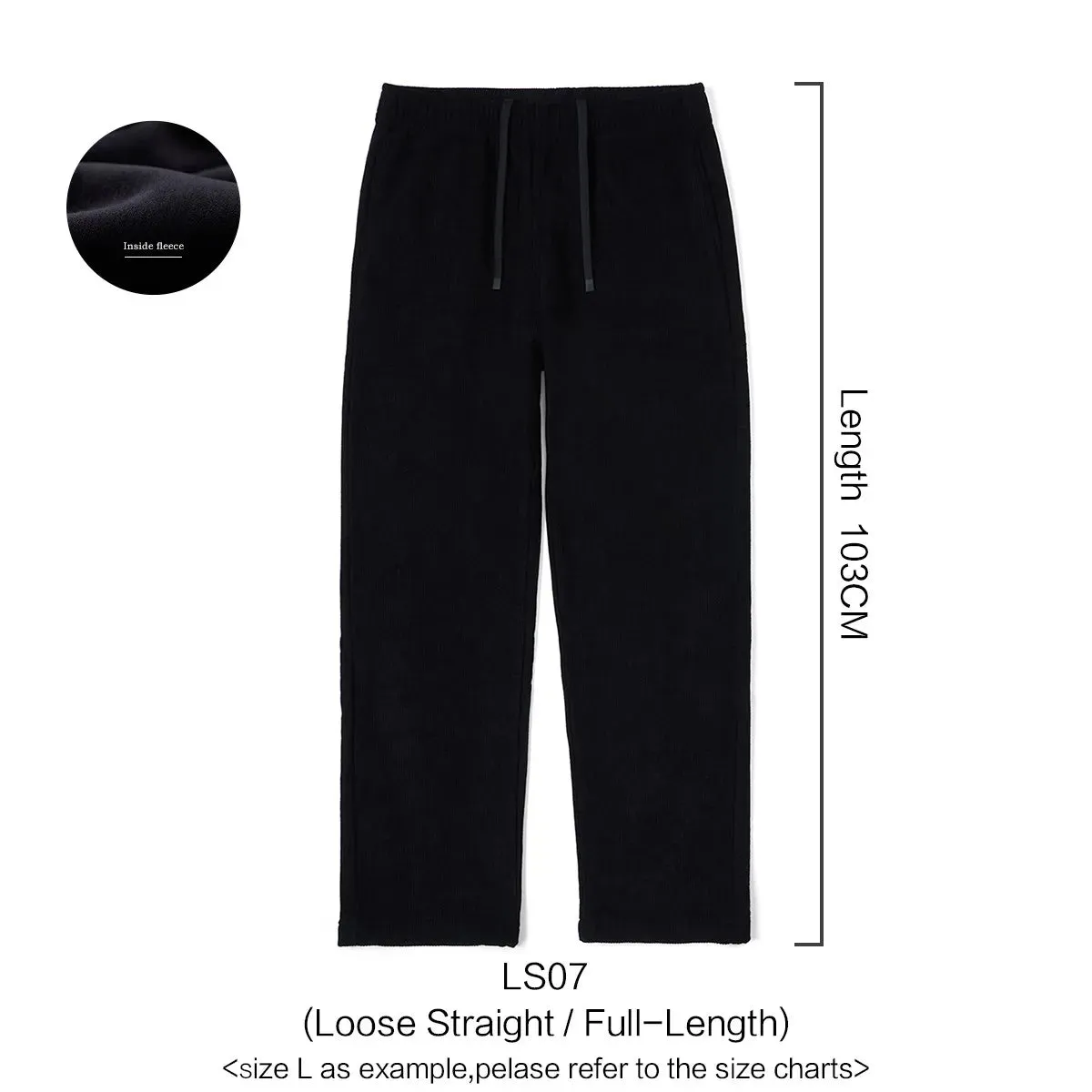 Loose Fit Warm Fleece Lining Corduroy Casual Pants - Plus Size Trousers