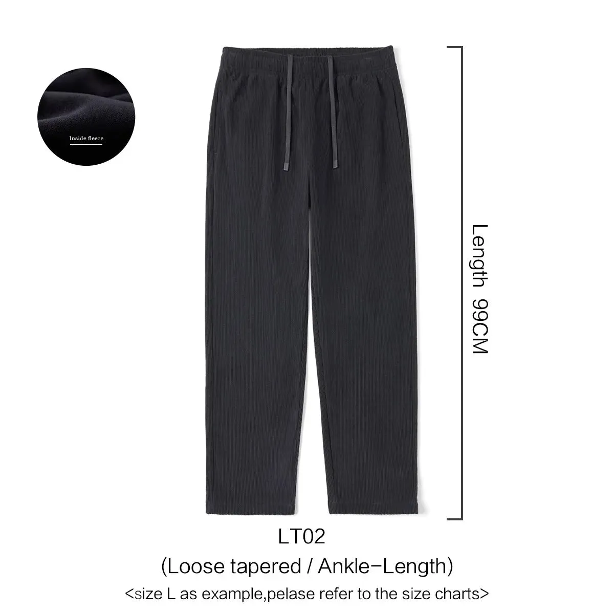 Loose Fit Warm Fleece Lining Corduroy Casual Pants - Plus Size Trousers