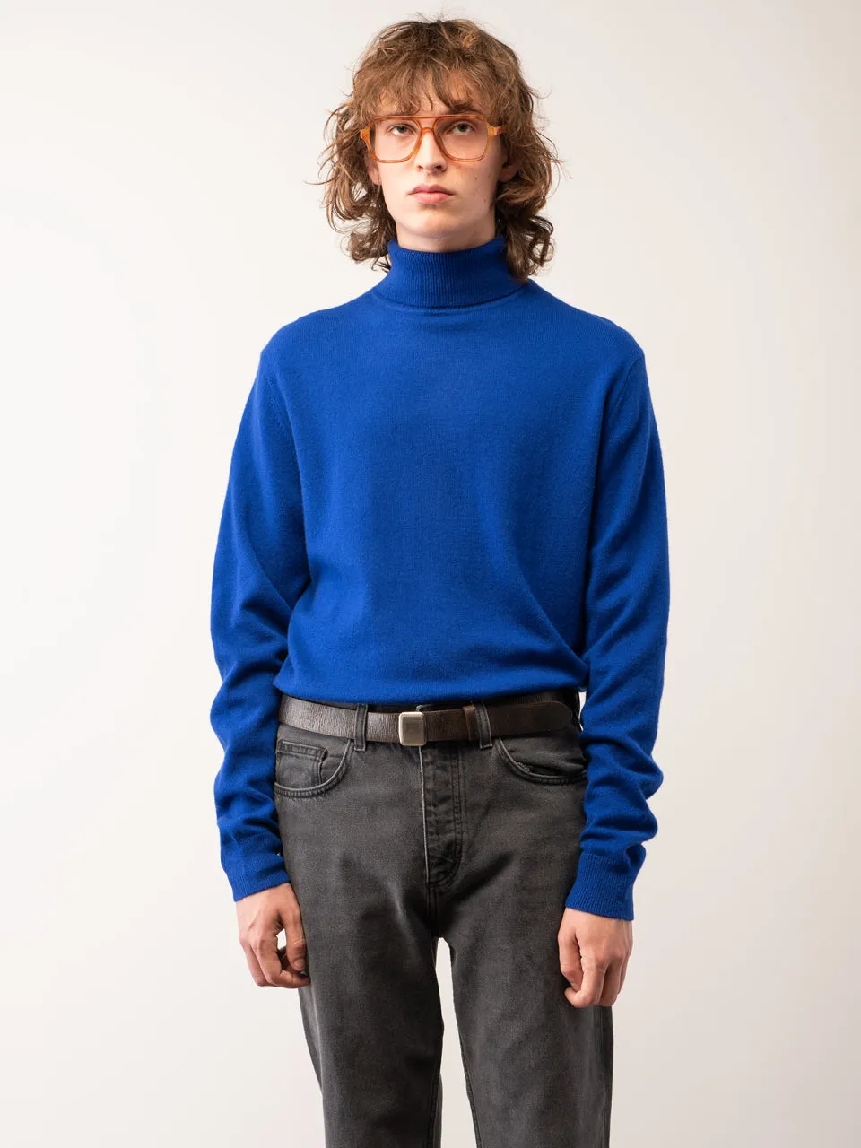 Men Turtleneck Sweater_Royal Blue