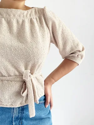 Ms Sugar Nubby Oatmeal Cropped Sweater