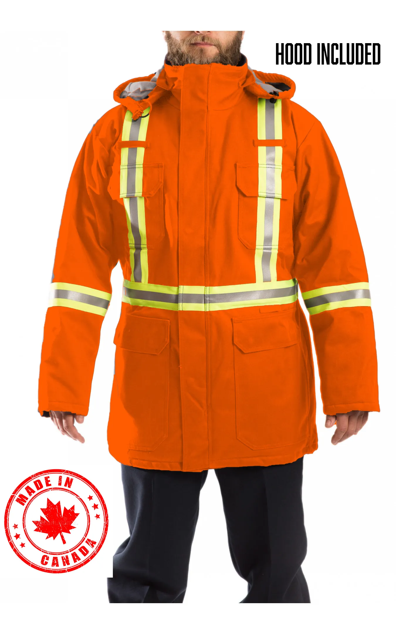 Premium Orange AR/FR Insulated Parka W/CSA Striping