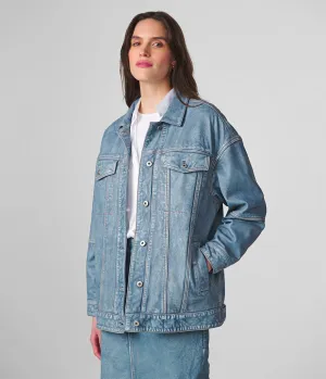 Sydney Oversized Denim Leather Jacket