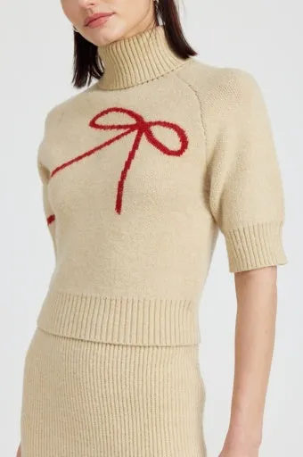 T-neck Sweater w Bow Merrill