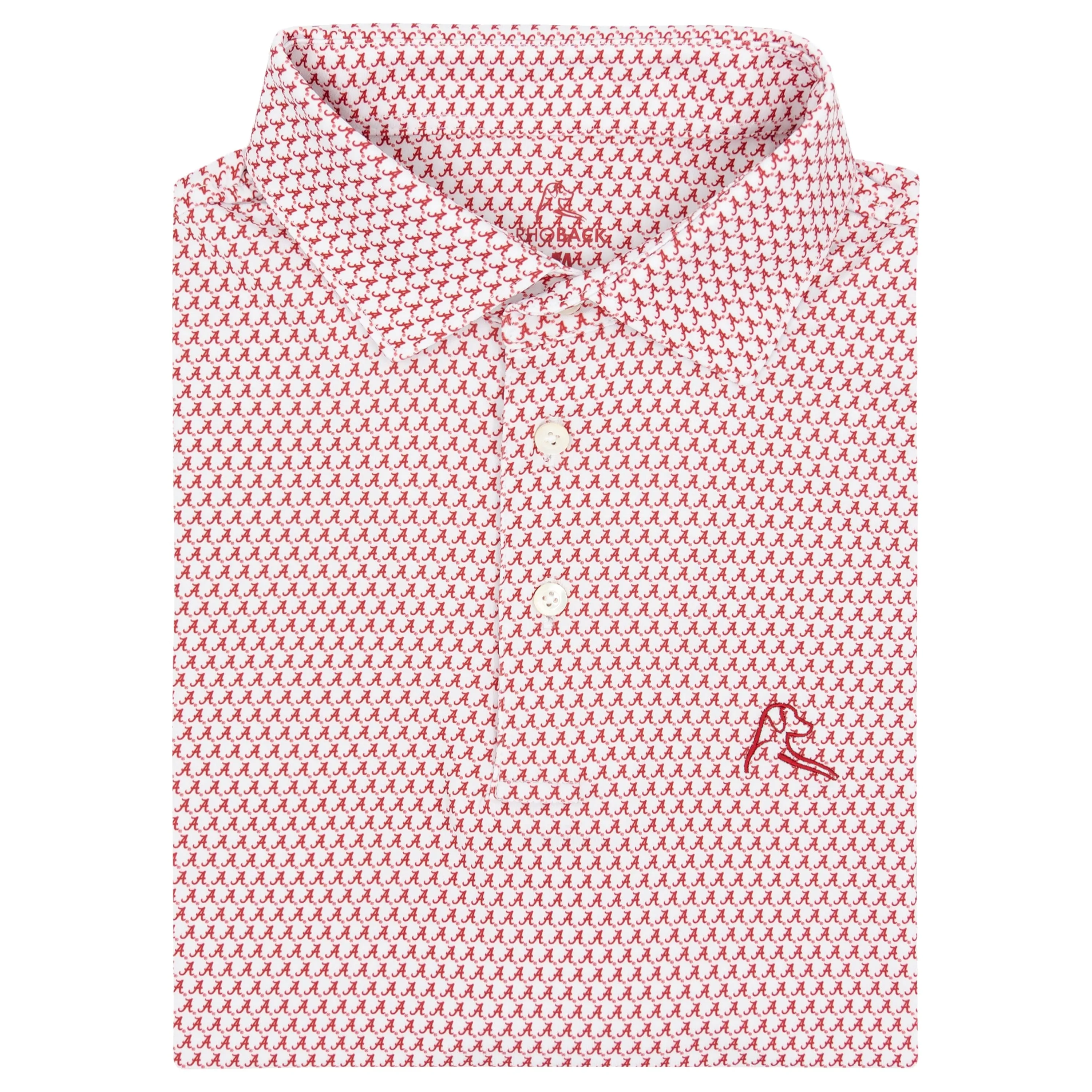 The Bama A® | Collegiate Polo | The Bama A - White/Carmine Red