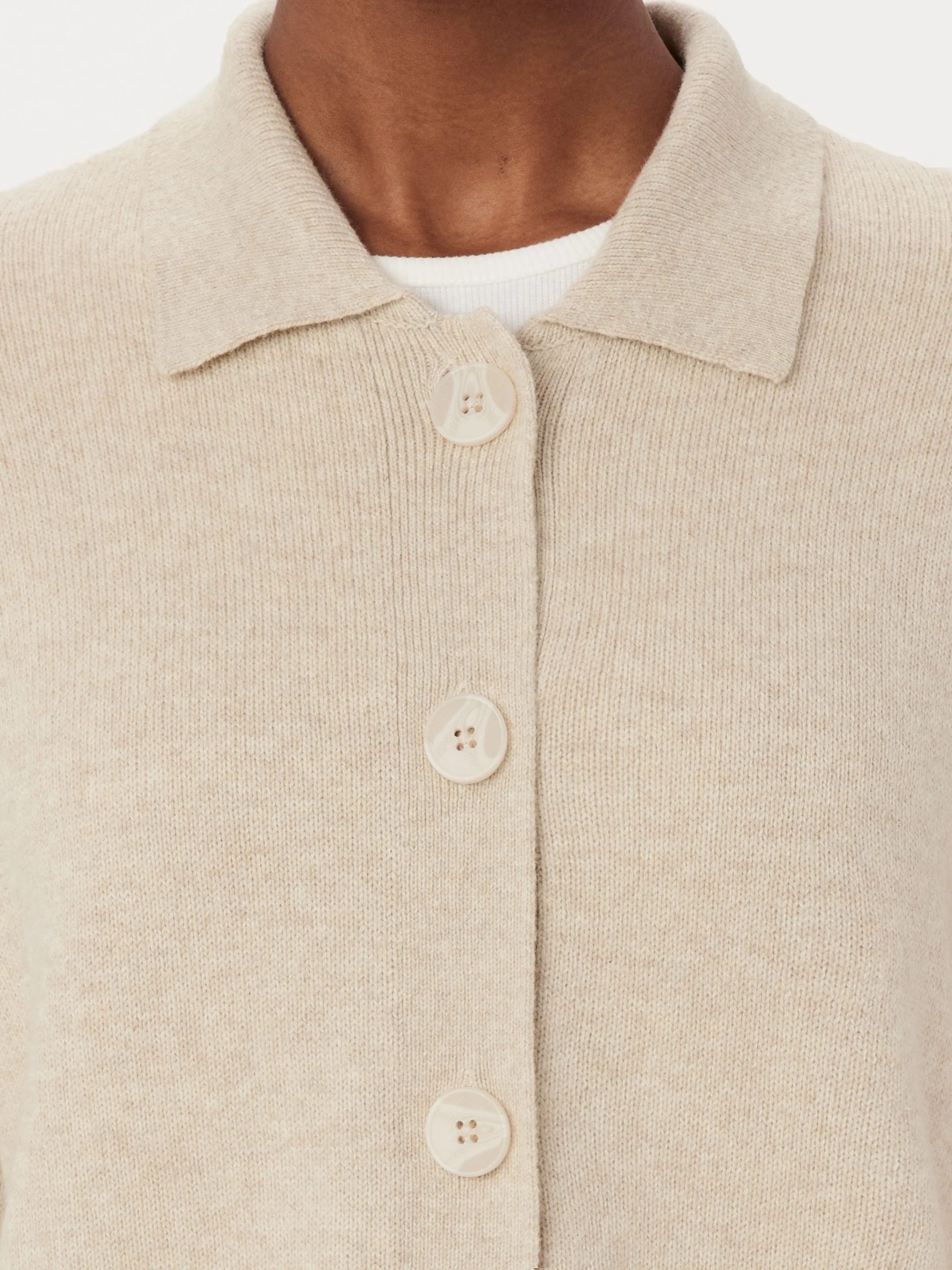 The Bell Sleeve Button Up Sweater in Cream