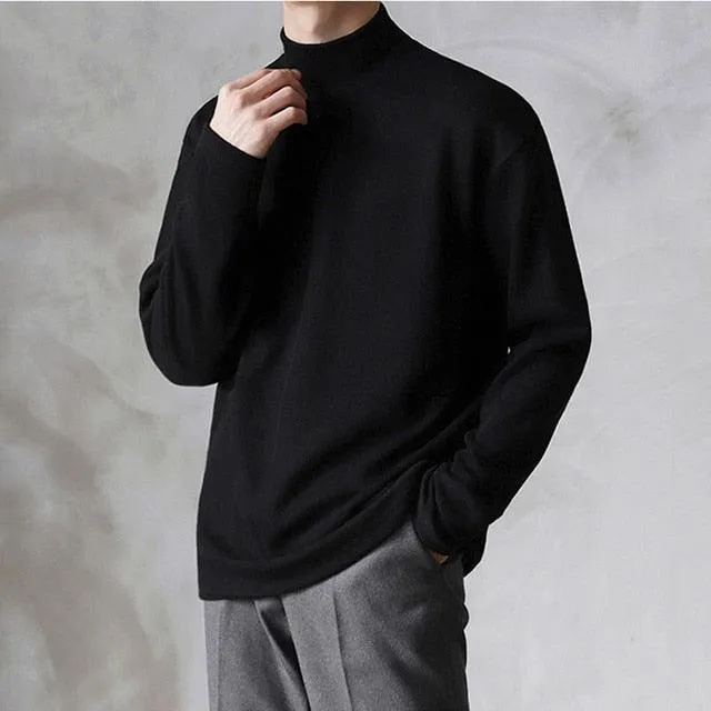 Velvet Turtleneck Men Loose Sweater