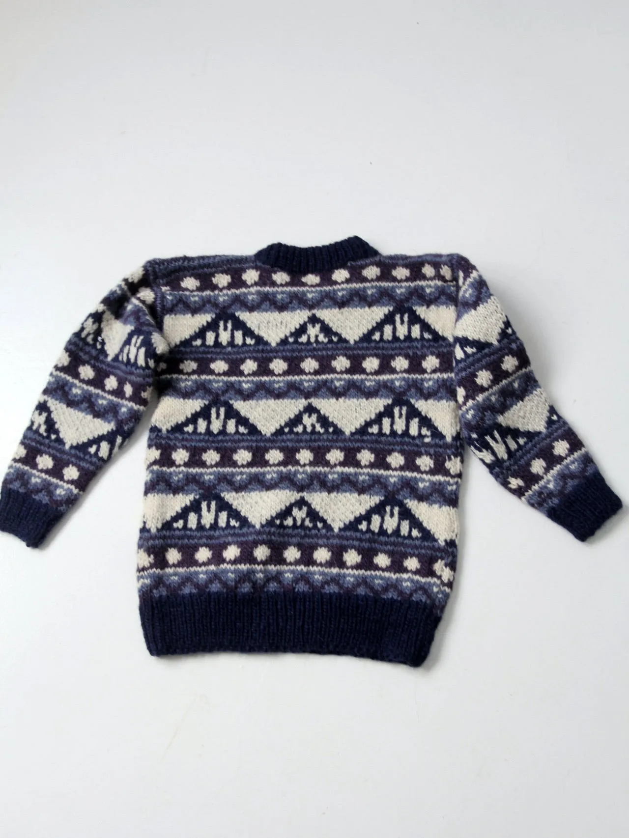 vintage chunky knit geometric sweater