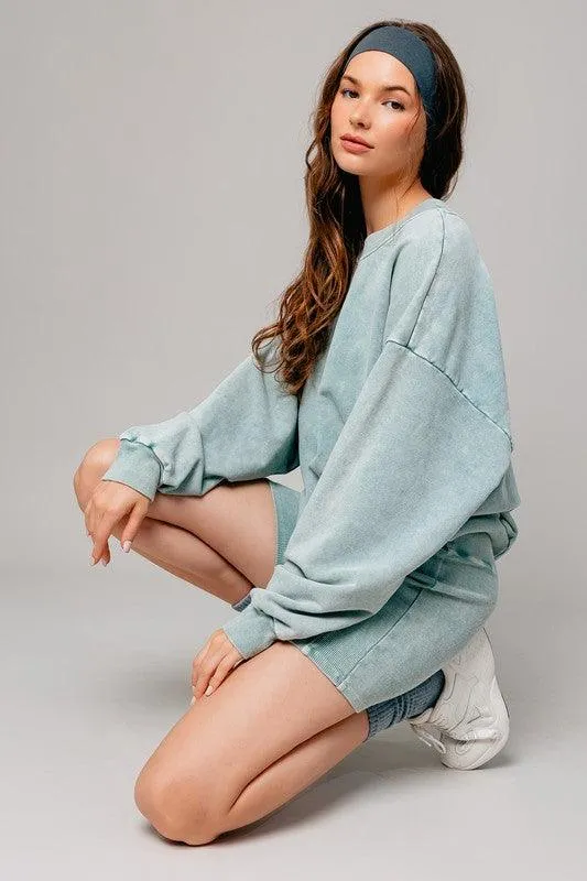 Washed Oversized Pullover Sweatshirt