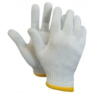 White Knit Gloves | 100% Polyester |  XL | 12 Pieces (6 Pairs)